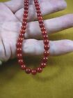 (v30-11) 18" long red Bamboo coral + brass Beads bead beaded Necklace JEWELRY
