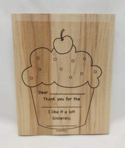 Simple Birthday Thanks- 5x6.25" Wood Mounted Rubber Stamp - Picture 1 of 6