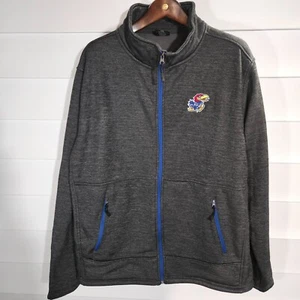 University of Kansas Jayhawks 2XL Full Zip Jacket Gray Colosseum Mens - Picture 1 of 9