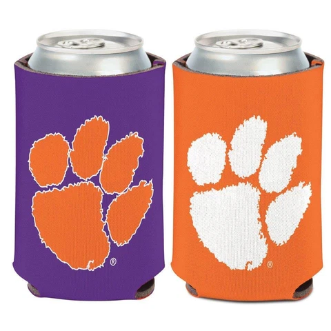 Clemson Tigers 12oz Two Sided Can Cooler [NEW] NCAA Coozie Koozie Beer Drink Cover