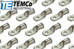 Lote de 50 terminales de anillo de orificio de 1 AWG 1/4" enchapado en estaño cobre calibre sin aislamiento - Imagen 1 de 7
