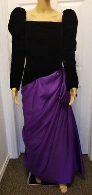 Шикарный винтажный Victor Costa официальное платье для Neiman Marcus - бархат и атлас  - Изображение 1 из 4