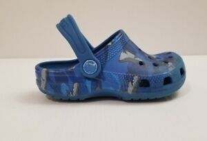 CROCS CLASSIC SHARK CLOGS BABY/TODDLER SIZE 10 C 206147 BOYS SANDALS WATER SHOES