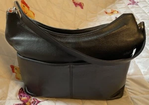 S.A.S Black Leather EDEE Handbag Purse Bag-NEW no tag - Picture 1 of 9