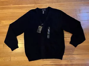 VINTAGE Structure Full Zip Cardigan Sweater Men’s Extra Large Black Y2K - Picture 1 of 13