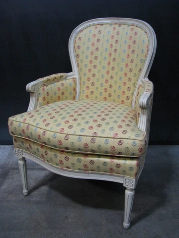 Mark Hampton For Hickory Chair Louis XVI Style Upholstered Armchair/Bergere Mint Cover