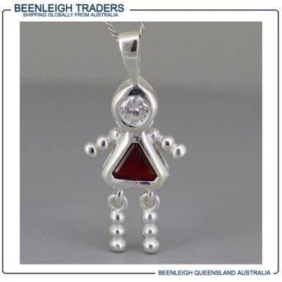 Sterling Silver GEM BEAD BABY CHARM Ruby Red Stone July Brand New - Image 1 of 4