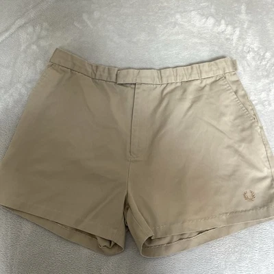 Pantalones Cortos Chinos Fred Perry Vintage 4" Para Hombre Mezcla Algodón Beige Talla W36 Foto 1 de 4