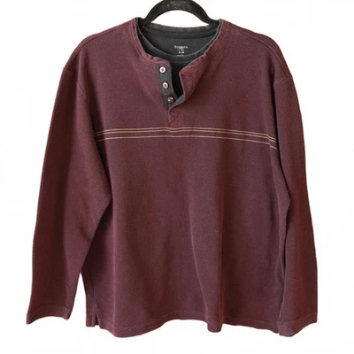 Pullover/rugby de colección Haggar XXL tejido borgoña 3 botones para hombre Foto 1 de 4