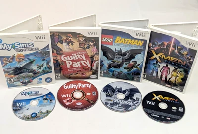 Lot x 4 Wii Games, X-Men Destiny, LEGO Batman, Disney Guilty Party, MySims Sky - Image 1 of 4