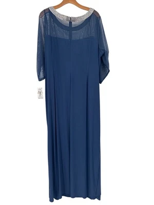 Alex Evenings Mujer Talla Grande 24w Estrás Acanalado Vestido Vestido Azul Nuevo $219 Foto 1 de 4