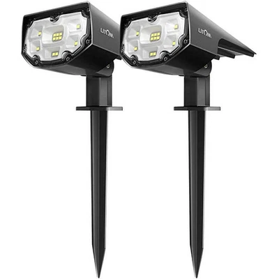 Litom Solar Spotlights for Yard Garden Driveway White, 4-Packs Solar Light - Image 1 of 4