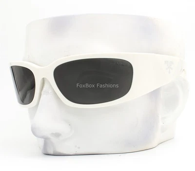 Gafas de sol Prada Symbole SPR A19 142-5S0 talco blanco plata logotipo con estuche  Foto 1 de 4