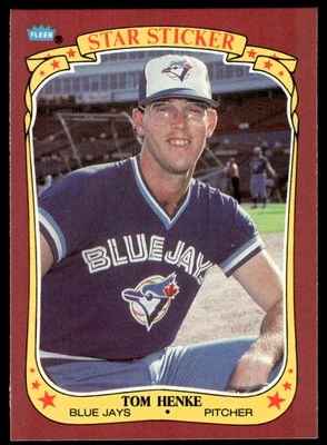 1986 Fleer Star Stickers #54  Tom Henke   Toronto Blue Jays - Image 1 of 2