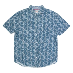 ORIGINAL PENGUIN Heritage Slim Fit Mens Shirt Blue Floral M - Picture 1 of 6