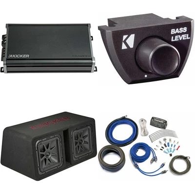 Kicker 45DL7R122 Dual 12" L7R 2-Ohm Loaded Vented Enclosure - w/ CXA1200.1 Am... - Image 1 of 4