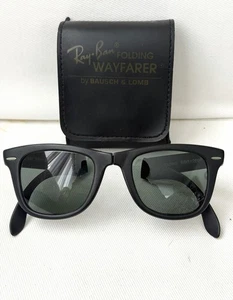Gafas de sol vintage B&L Ray Ban plegables Wayfarer 5022 Francia W0670 marco negro - Imagen 1 de 10