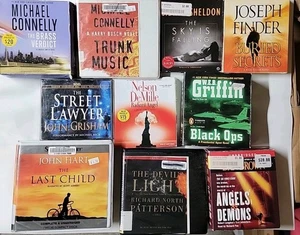 Used Lot CD audio books John Grisham, Dan Brown, W.E.B. Griffin, Joseph Finder + - Picture 1 of 5