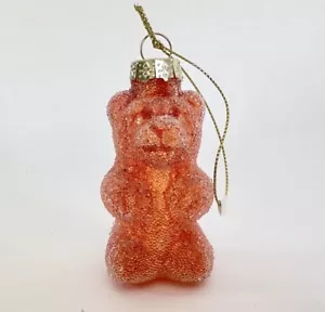 Jalea Bebé Bola de Vidrio Decoración de Navidad Adorno Naranja Rojo 7cm Oso Gomoso - Imagen 1 de 6