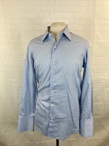 Trillion Men's Light Blue Cotton French Cuff Dress Shirt 16-16.5 34/35 $495 - Picture 1 of 9