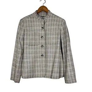 Jones New York Silk Wool Tweed Blazer Jacket Women’s Sz 8P Plaid Career Business - Picture 1 of 10