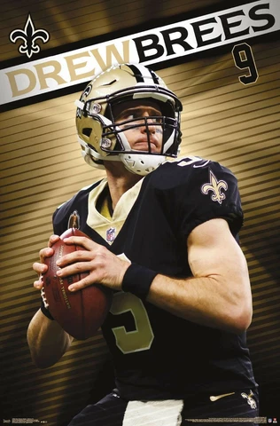 Drew Brees GOLDEN GREAT New Orleans Saints NFL Football 22x34 Wall POSTER Cover