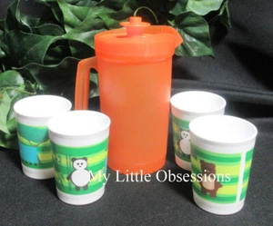 Tupperware New Vintage Kids Tuppertoys Orange Pitcher With Tumblers Set - Picture 1 of 3