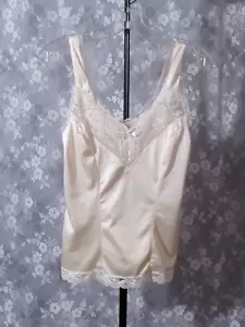 Vintage 80s Camisole 1980s Cream Lace Tank Top Sweet Romantic Retro Size Small - Picture 1 of 3