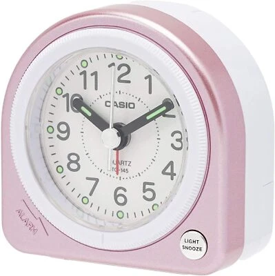 Casio TQ-145-4BJF Compact Analog Travel Alarm Clock PINK From Japan - Image 1 of 3