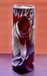 With Red And White Roses 20 oz tumbler - Picture 1 of 3