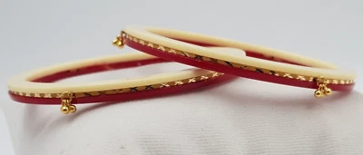 Brazalete Brazalete Oro 22K Plástico Chudi 3 Lados Colgante Bola Oro Real 2 piezas Foto 1 de 4