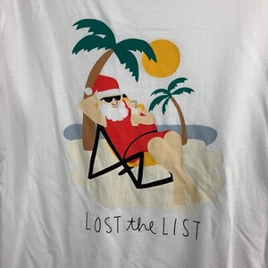 Old Navy T-Shirt Damen Tropical Santa Logo "Lost The List" Rundhals Gr. XL - Bild 1 von 5