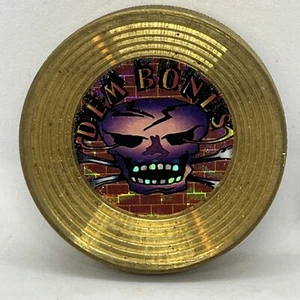 Vintage 90s Skull Solid Brass Heavy Metal Pog Slammer Game .5 Inch POGS - Picture 1 of 5