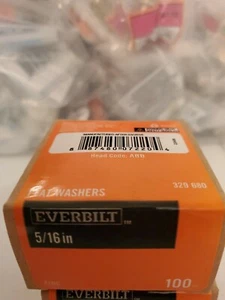 100 Everbilt Flat Washer 5/16 Inch Zinc Plated Steel Accessory Fastener329680(I1 - Picture 1 of 1