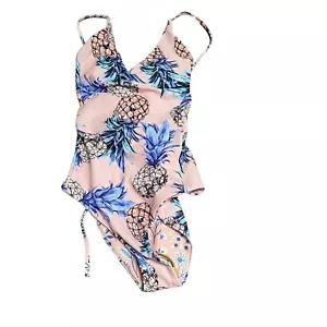 Swimsuit Marina Vida Small Colorful Floral One Piece With Tags Pineapples Pink - Picture 1 of 4