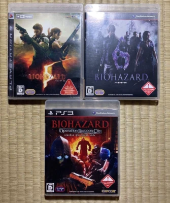 Biohazard Resident Evil 5 6 Operation Raccoon City set Sony PS3 Japan Tested - Image 1 of 4