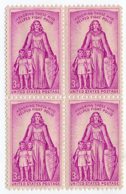 Scott #1087 Polio Block of 4 Stamps - MNH - Image 1 of 2