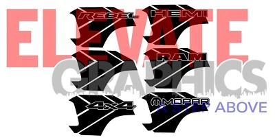 Calcomanías adhesivas gráficas de vinilo para Ram 1500 y 2500 rayas 2019-2025 Foto 1 de 4