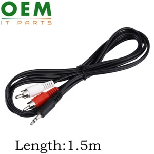 1.5m estéreo 3.5mm Jack a 2 Twin RCA Phono macho Cable TV PC Aux Audio Rojo B... - Imagen 1 de 3