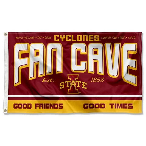 Iowa State Cyclones Fan Man Cave Large Outdoor Flag Cover