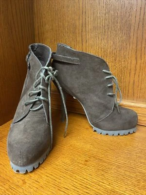 Botines Miss Me para mujer marrón con cordones de tacón alto talla 6,5 Foto 1 de 4