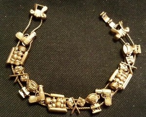 Vintage Racing Car Themed Slide Bracelet - Picture 1 of 4