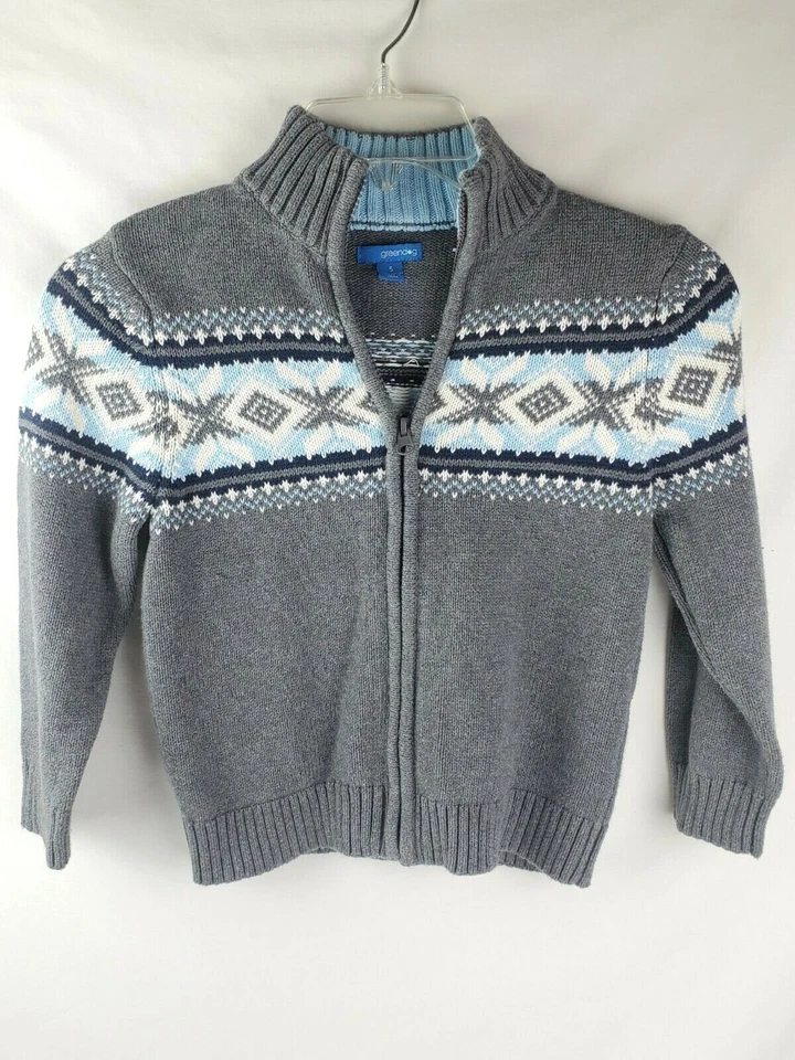 Greendog Boy's Gray Fair Isle Sweaters Size 5 - Image 1 of 4