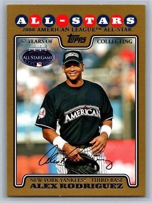 2008 Topps Update Gold #UH65 - Alex Rodriguez - New York Yankees All Star /2008 - Image 1 of 2
