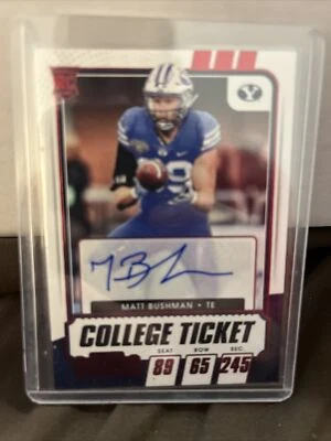 2021 Contenders Draft Picks Matt Bushman Autograph Certified Mint/Near Mint - Image 1 of 2