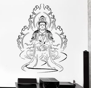 Wall Decal Great Buddha Mandala Mantra Chakra Meditation Vinyl Sticker (z2876) - Picture 1 of 3