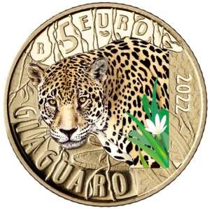 5 Euro World Series Sustainable Endangered Animals Jaguar 2022 Proof - Picture 1 of 5