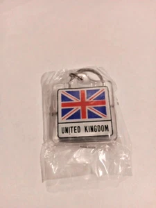 United Kingdom- Key Chain Union Jack- Country Flag- Plastic 2 Sided with Ring - Picture 1 of 3