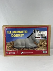 (NEW) Vtg General Foam Blow Mold Donkey Christmas Nativity Lighted USA SEALED - Picture 1 of 7