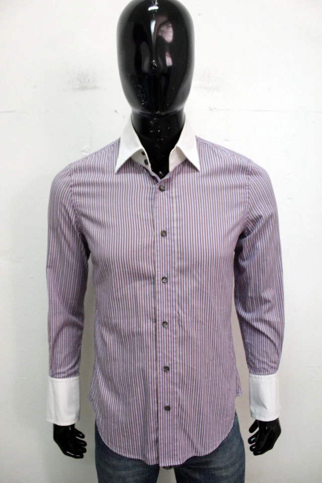 Dsquared2 Camisa Hombre Talla 46 Manga Larga Camisola Camisa Algodón Hombre Logo - Imagen 1 de 4